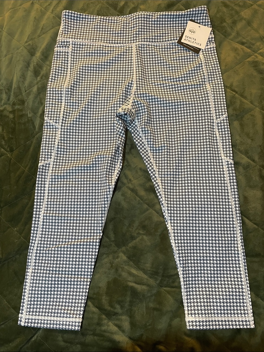 Senita Athletics Black and White Striped Capris